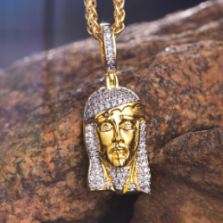 DBZ 14k Gold Hair Iced Out Jesus - Jeupeter