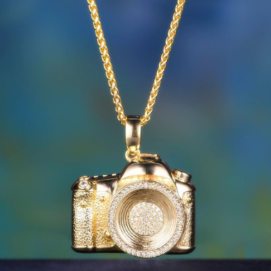 DBZ 14k Gold Iced Out Camera Pendant  - Jeupeter