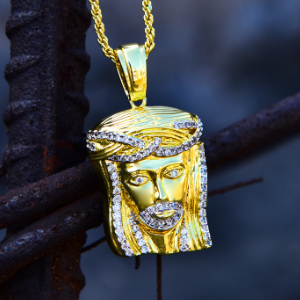 DBZ 14k Gold Mustache And Hair Iced Out Jesus - Jeupeter