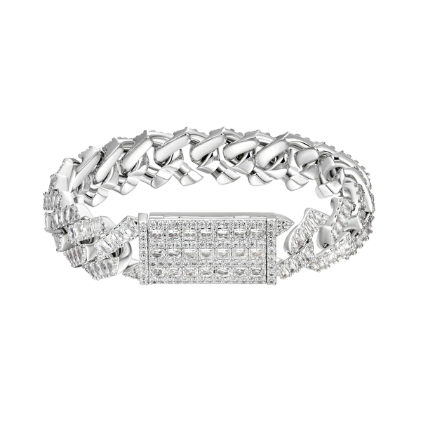 12mm Emerald Cut Prong Bracelet - Jeupeter