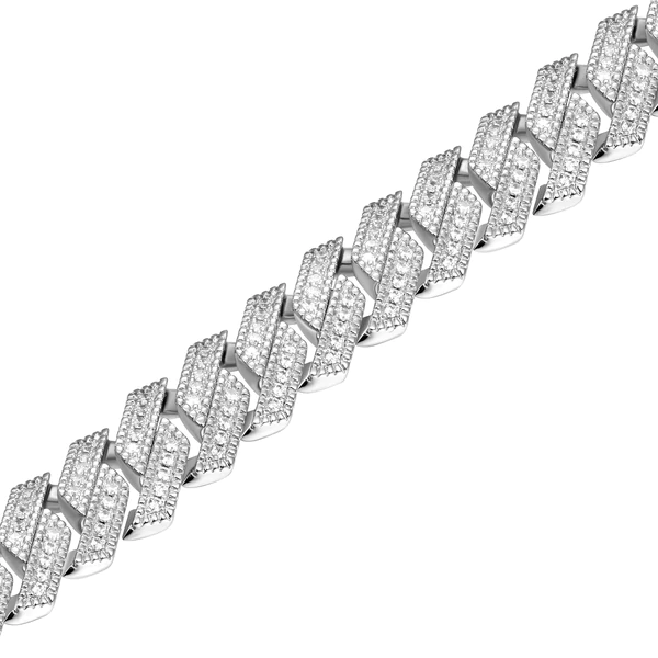 12mm Halo Round Cut Prong Bracelet - Jeupeter