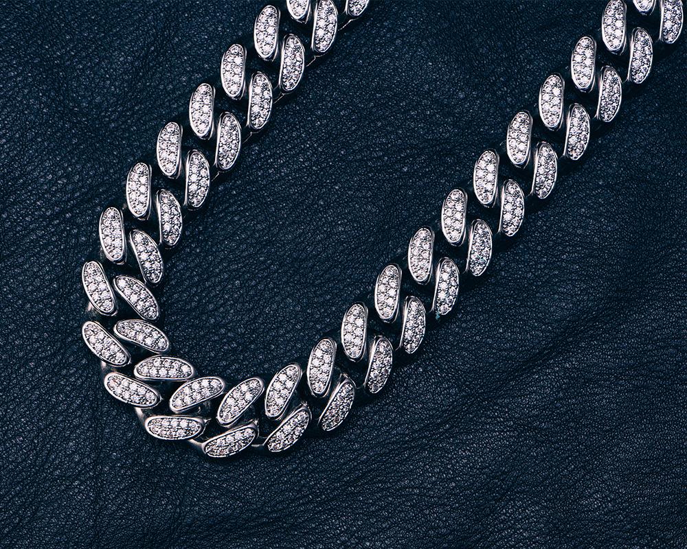 19mm White Gold Iced Cuban Chain - Jeupeter