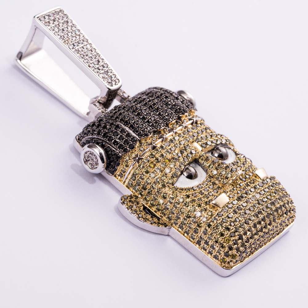 Iced Cartoon Frankenstein Pendant - Jeupeter