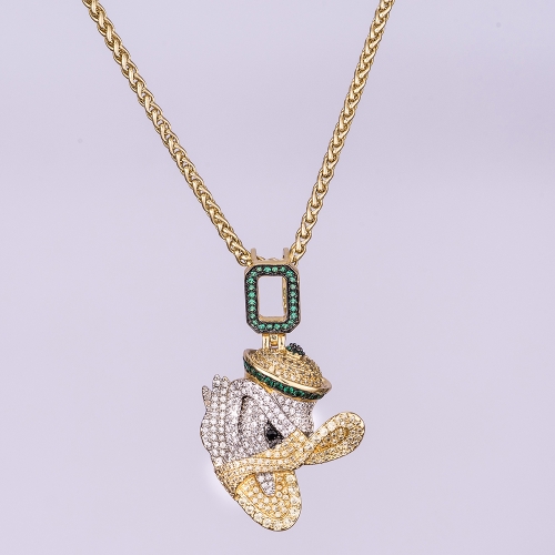 14k Gold Iced Out Little Duck - Jeupeter